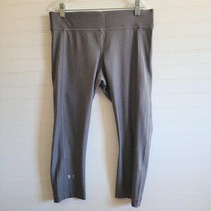 Under Armour Compression Leggings Womens Large Grey Heatgear Capri 1309652